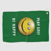 ミニマリストエレガントハッピーゴルファーデザイン ゴルフタオル (横)