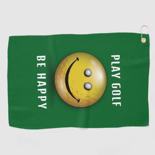 ミニマリストエレガントハッピーゴルファーデザイン ゴルフタオル (横)