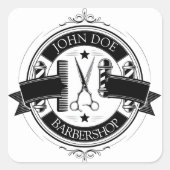 ミニマリストエレガントバーバーショップ スクエアシール (正面)