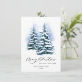 ミニマリストエレガントパインツリーのクリスマスグリーティング シーズンカード (スタンド正面)