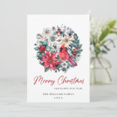 ミニマリストエレガントパインツリーのクリスマスグリーティング シーズンカード (スタンド正面)