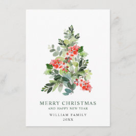 ミニマリストエレガントパインツリーのクリスマスグリーティング シーズンカード