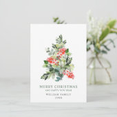ミニマリストエレガントパインツリーのクリスマスグリーティング シーズンカード (スタンド正面)