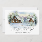 ミニマリストエレガントパインツリーのクリスマスグリーティング シーズンカード (正面)