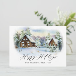 ミニマリストエレガントパインツリーのクリスマスグリーティング シーズンカード