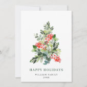 ミニマリストエレガントパインツリーのクリスマスグリーティング シーズンカード (正面)