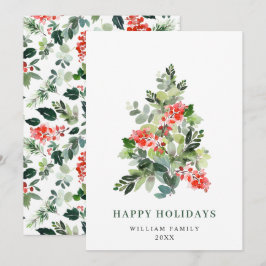 ミニマリストエレガントパインツリーのクリスマスグリーティング シーズンカード