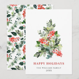 ミニマリストエレガントパインツリーのクリスマスグリーティング シーズンカード