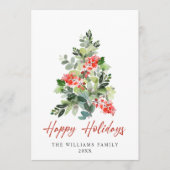 ミニマリストエレガントパインツリーのクリスマスグリーティング シーズンカード (正面)