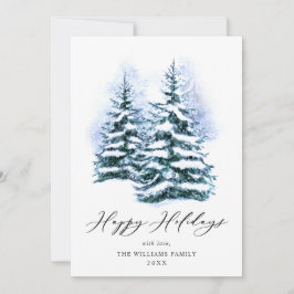 ミニマリストエレガントパインツリーのクリスマスグリーティング シーズンカード