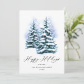 ミニマリストエレガントパインツリーのクリスマスグリーティング シーズンカード (スタンド正面)