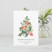 ミニマリストエレガントパインツリーのクリスマスグリーティング シーズンカード (スタンド正面)