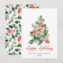 ミニマリストエレガントパインツリーのクリスマスグリーティング シーズンカード