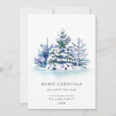 ミニマリストエレガントパインツリーのクリスマスグリーティング シーズンカード (正面)