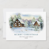 ミニマリストエレガントパインツリーのクリスマスグリーティング シーズンカード (正面)