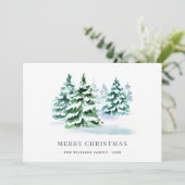 ミニマリストエレガントパインツリーのクリスマスグリーティング シーズンカード (スタンド正面)