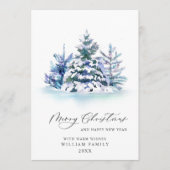 ミニマリストエレガントパインツリーのクリスマスグリーティング シーズンカード (正面)