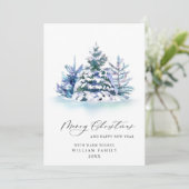 ミニマリストエレガントパインツリーのクリスマスグリーティング シーズンカード (スタンド正面)