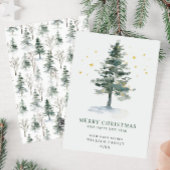 ミニマリストエレガントパインツリーのクリスマスグリーティング シーズンカード