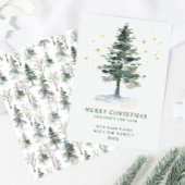 ミニマリストエレガントパインツリーのクリスマスグリーティング シーズンカード