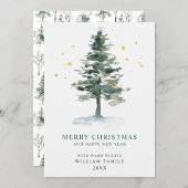 ミニマリストエレガントパインツリーのクリスマスグリーティング シーズンカード