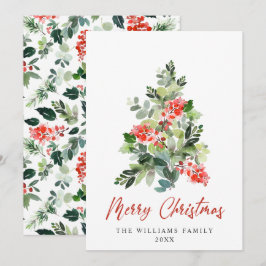 ミニマリストエレガントパインツリーのクリスマスグリーティング シーズンカード