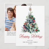 ミニマリストエレガントパインツリーのクリスマスグリーティング シーズンカード (正面/裏面)