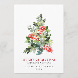 ミニマリストエレガントパインツリーのクリスマスグリーティング シーズンカード