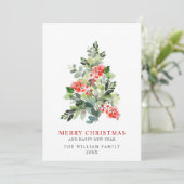 ミニマリストエレガントパインツリーのクリスマスグリーティング シーズンカード (スタンド正面)