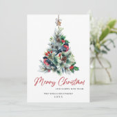 ミニマリストエレガントパインツリーのクリスマスグリーティング シーズンカード (スタンド正面)