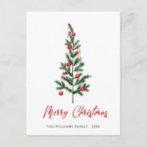 ミニマリストエレガントパインツリーのクリスマスグリーティング
