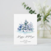 ミニマリストエレガントパインツリーのクリスマスグリーティング ポストカード (スタンド正面)