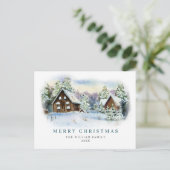 ミニマリストエレガントパインツリーのクリスマスグリーティング ポストカード (スタンド正面)