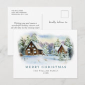 ミニマリストエレガントパインツリーのクリスマスグリーティング ポストカード (正面/裏面)