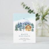 ミニマリストエレガントパインツリーのクリスマスグリーティング ポストカード (スタンド正面)