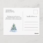 ミニマリストエレガントパインツリーのクリスマスグリーティング ポストカード (裏面)