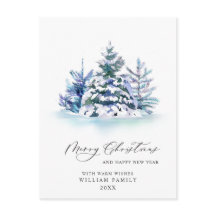 ミニマリストエレガントパインツリーのクリスマスグリーティング