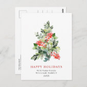 ミニマリストエレガントパインツリーのクリスマスグリーティング ポストカード (正面/裏面)