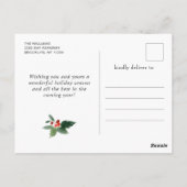 ミニマリストエレガントパインツリーのクリスマスグリーティング ポストカード (裏面)