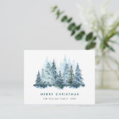 ミニマリストエレガントパインツリーのクリスマスグリーティング ポストカード (スタンド正面)