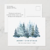 ミニマリストエレガントパインツリーのクリスマスグリーティング ポストカード (正面/裏面)