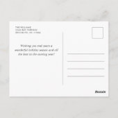 ミニマリストエレガントパインツリーのクリスマスグリーティング ポストカード (裏面)