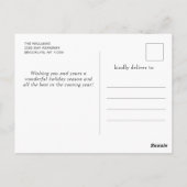 ミニマリストエレガントパインツリーのクリスマスグリーティング ポストカード (裏面)