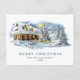 ミニマリストエレガントパインツリーのクリスマスグリーティング ポストカード