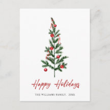 ミニマリストエレガントパインツリーのクリスマスグリーティング