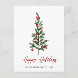 ミニマリストエレガントパインツリーのクリスマスグリーティング ポストカード