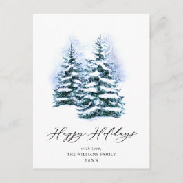 ミニマリストエレガントパインツリーのクリスマスグリーティング ポストカード