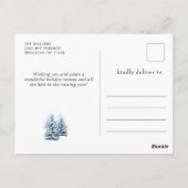 ミニマリストエレガントパインツリーのクリスマスグリーティング ポストカード (裏面)