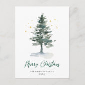 ミニマリストエレガントパインツリーのクリスマスグリーティング ポストカード (正面)