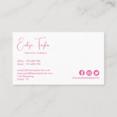 ミニマリストエレガントピンク女性の名刺 名刺 (裏面)